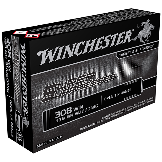 WIN SUPER SUPPRESSED 308WIN 168GR FMJOT 20/10 - Ammunition